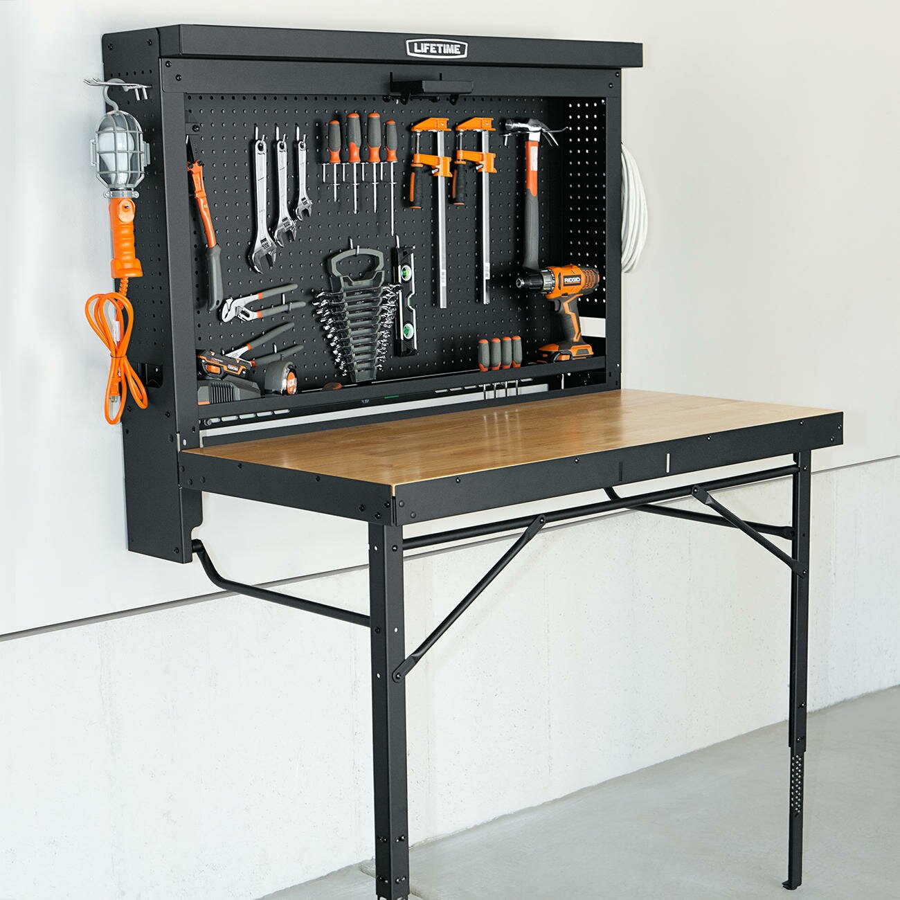 Wall Mounted Folding Workbench for Exciting Workspace Furniture Ideas: Collapsible Work Bench | Hinged Workbench | Wall Mounted Folding Workbench