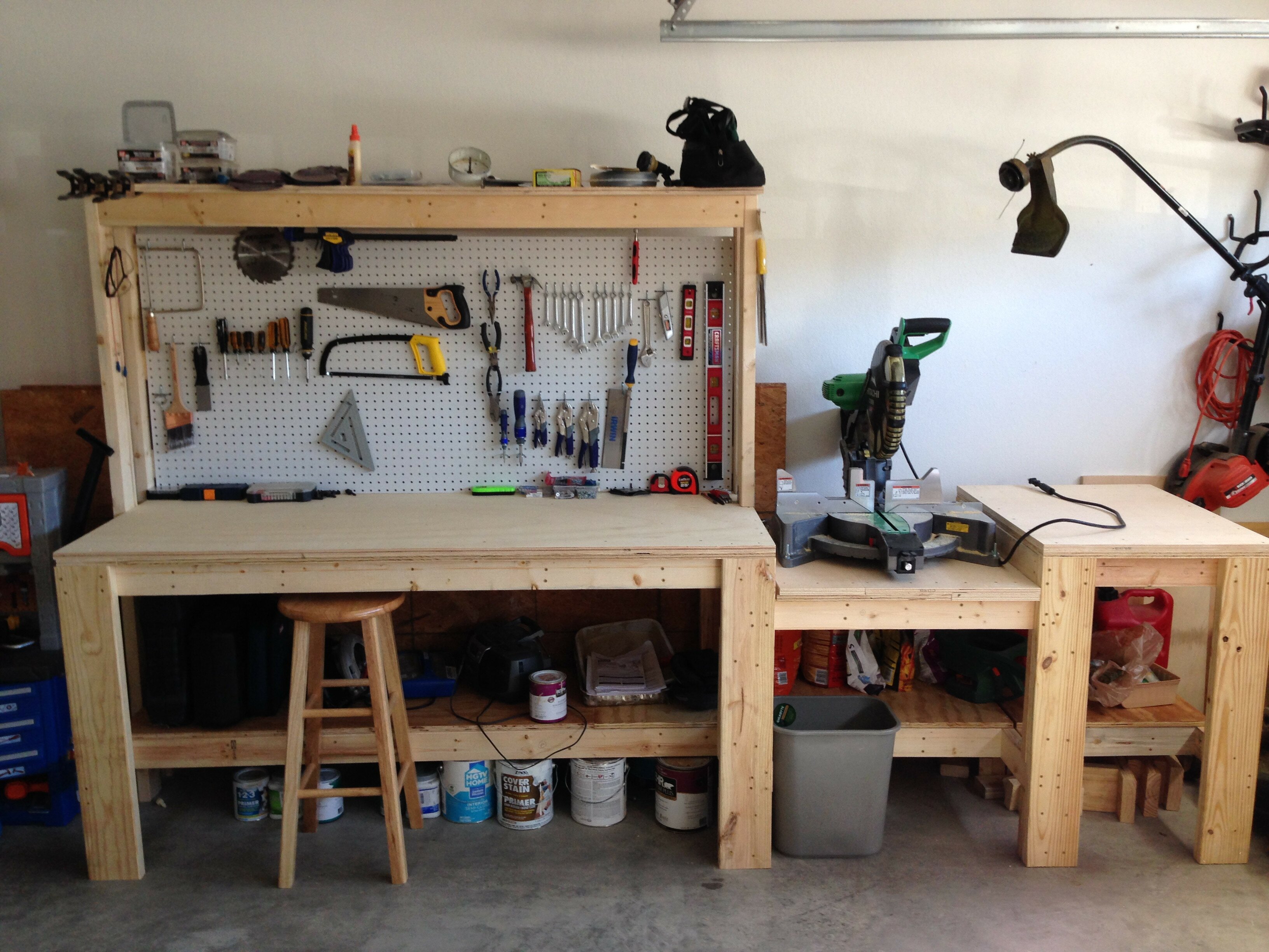 Wall Mounted Folding Workbench for Exciting Workspace Furniture Ideas: Hinged Workbench | Wall Mounted Folding Workbench | Space Saving Workbench