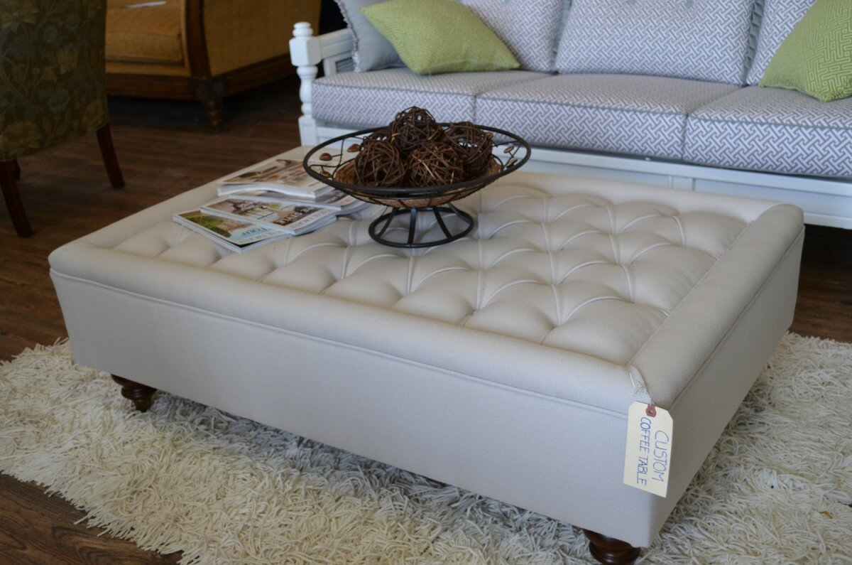 Oversized Leather Ottoman Coffee Table | Extra Large Ottoman | Extra Large Ottoman