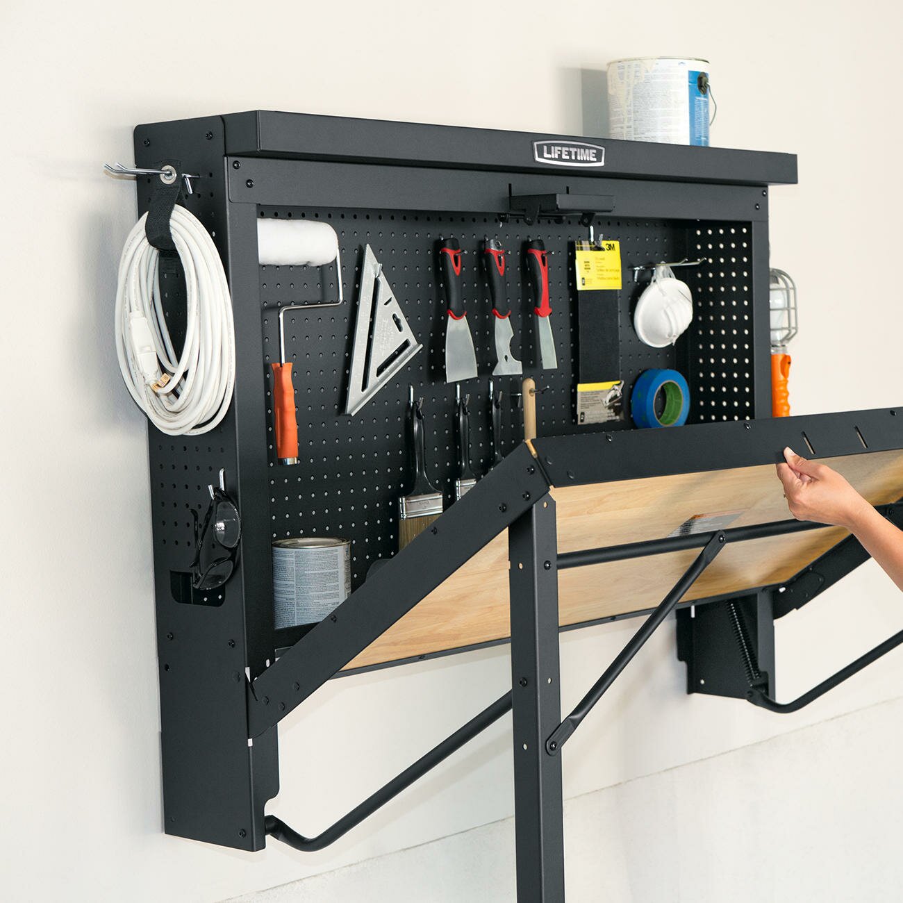 Wall Mounted Folding Workbench for Exciting Workspace Furniture Ideas: Wall Mounted Folding Workbench | Wall Mounted Workbench | Floating Workbench