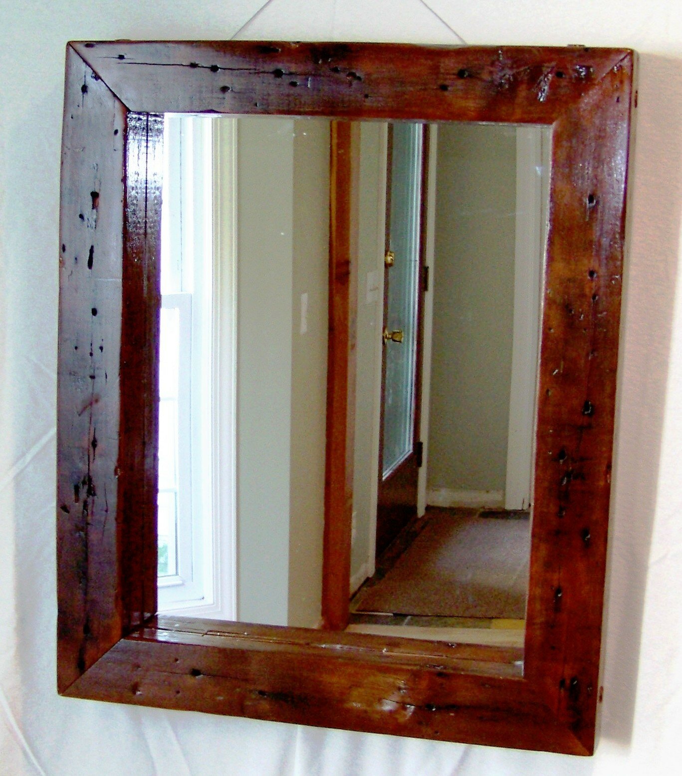 Rustic Style Vanity Ideas with Reclaimed Wood Mirror: Mirror Reclaimed Wood | Round Metal Mirrors For Walls | Reclaimed Wood Mirror