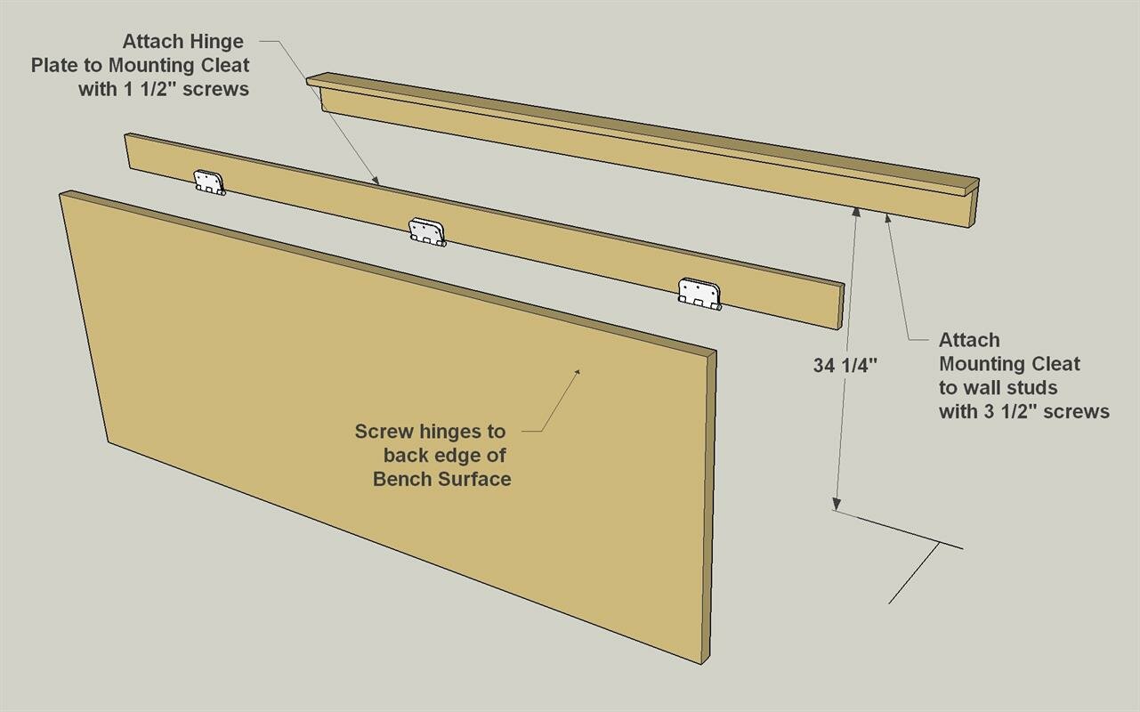 Folding Legs for Workbench | Wall Mounted Folding Workbench | Wall Mounted Folding Workbench