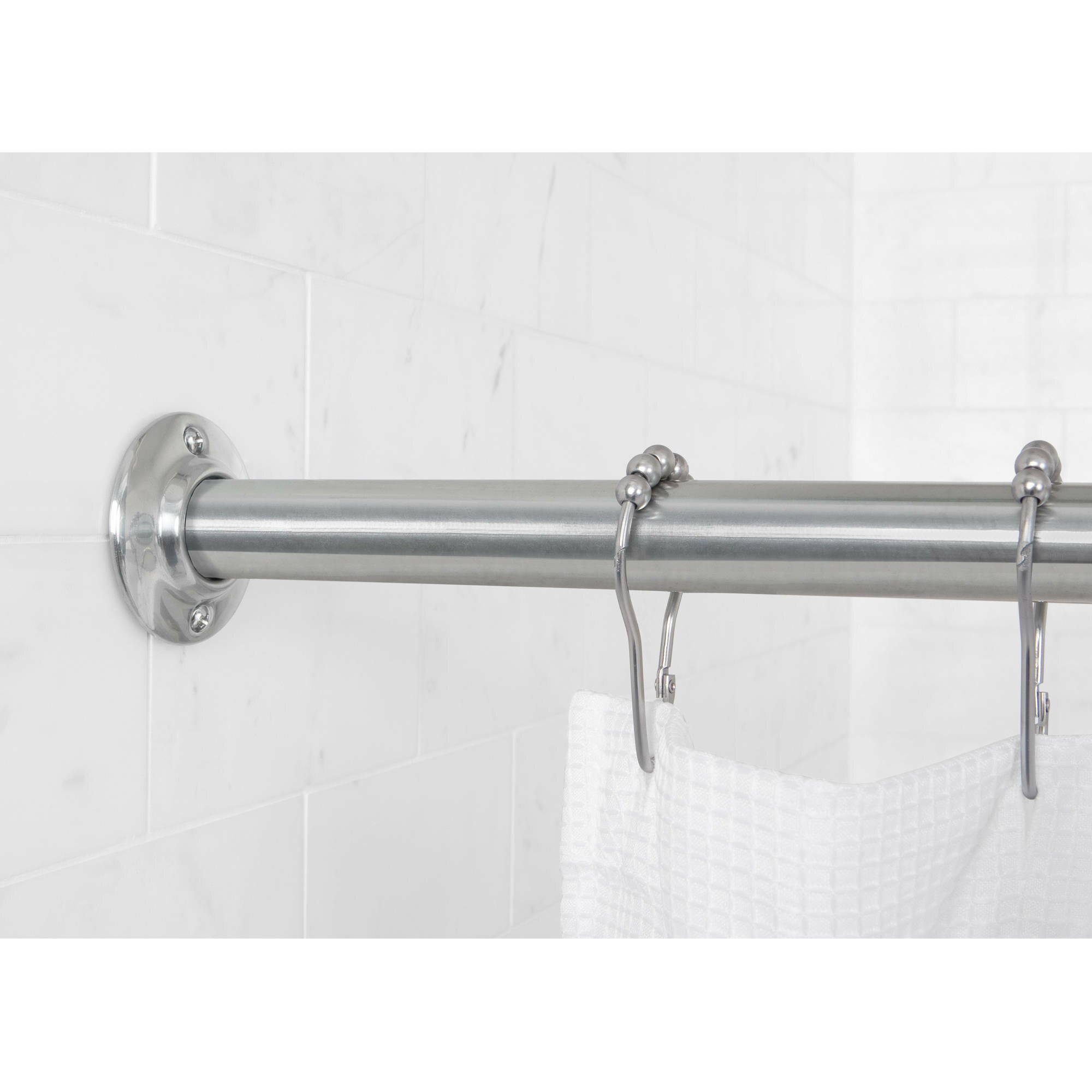Shower Curtain Tension Rod Extra Long | Shower Curtain Tension Rod | Tension Mounted Curved Shower Curtain Rod