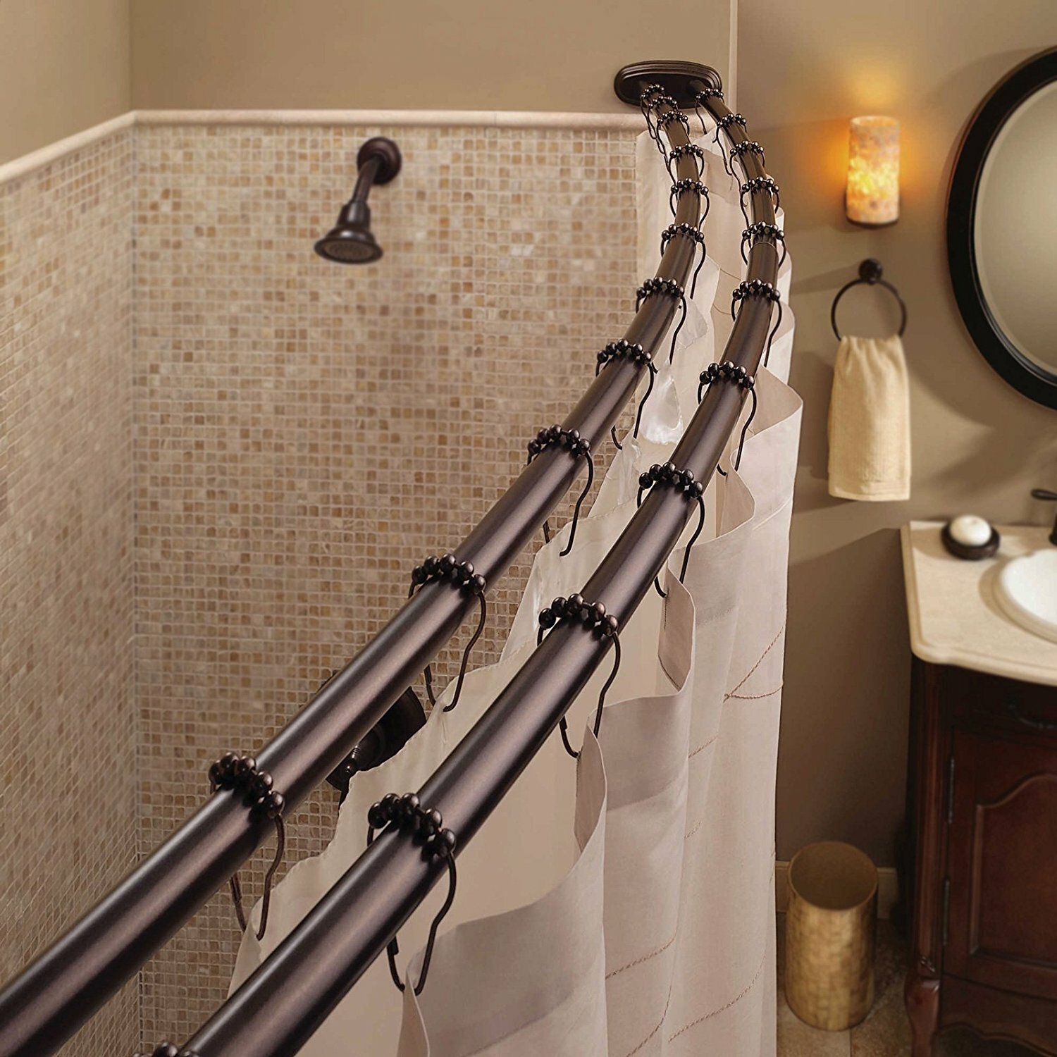 Shower Stall Curtain Rods | Shower Curtain Pole Holder | Shower Curtain Tension Rod