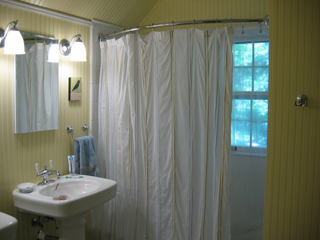 Spring Loaded Curved Shower Curtain Rod | Shower Curtain Tension Rod | Sturdy Shower Curtain Rod
