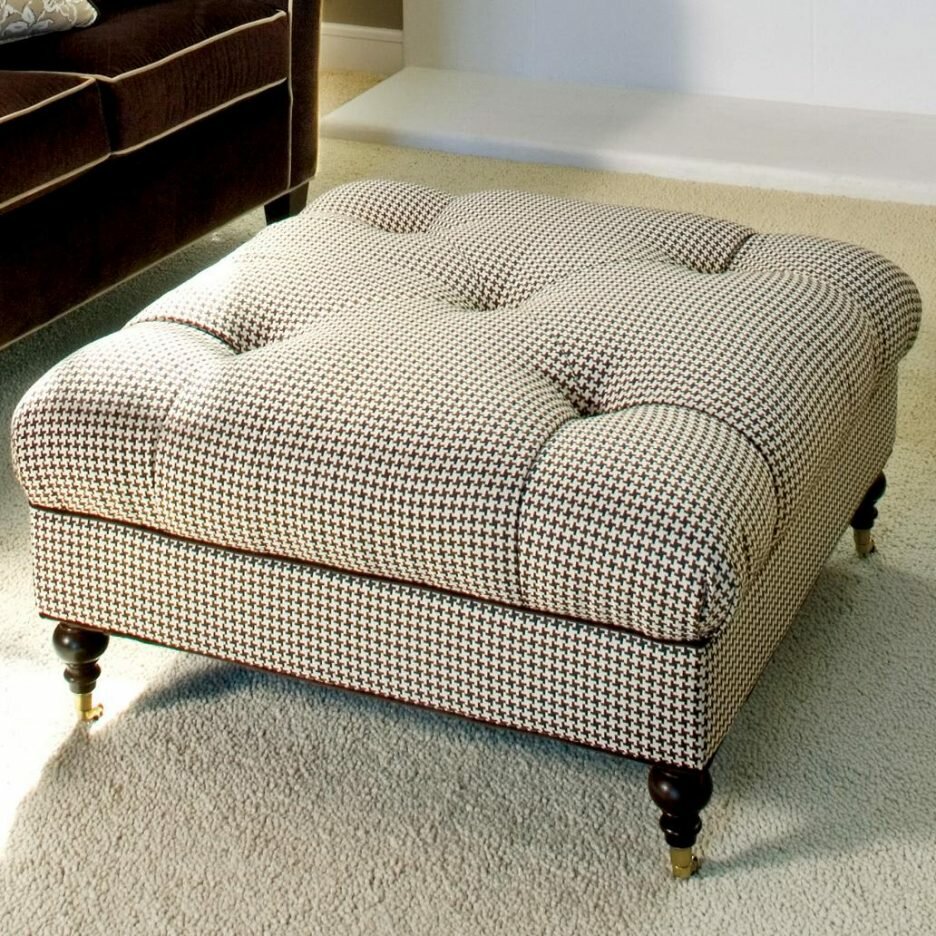 Square Ottomans Coffee Tables | Extra Large Ottoman | Oversized Storage Ottoman