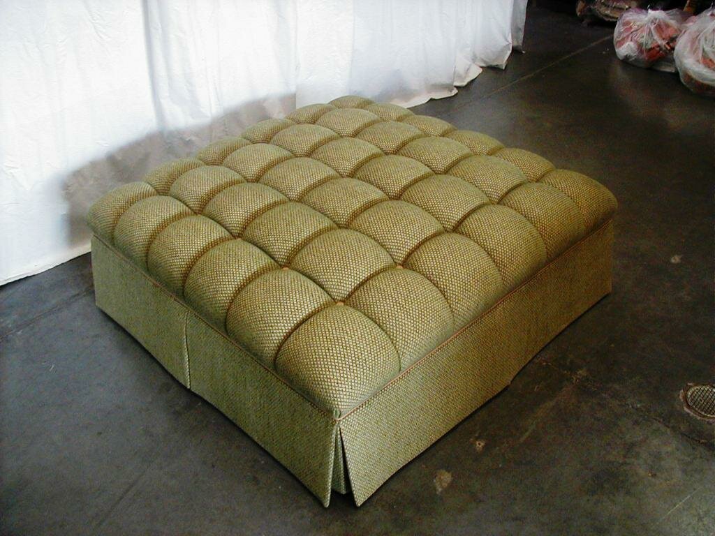 Upholstered Cocktail Ottoman | Extra Large Ottoman | Oversized Cocktail Ottoman