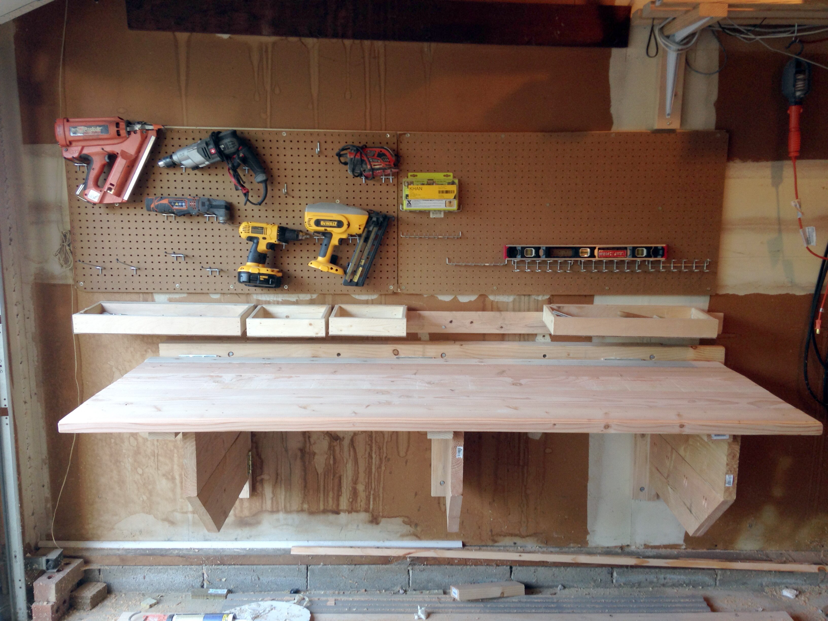 Wall Mounted Folding Workbench | Fold Down Workbench for Garage | Fold Down Workbench