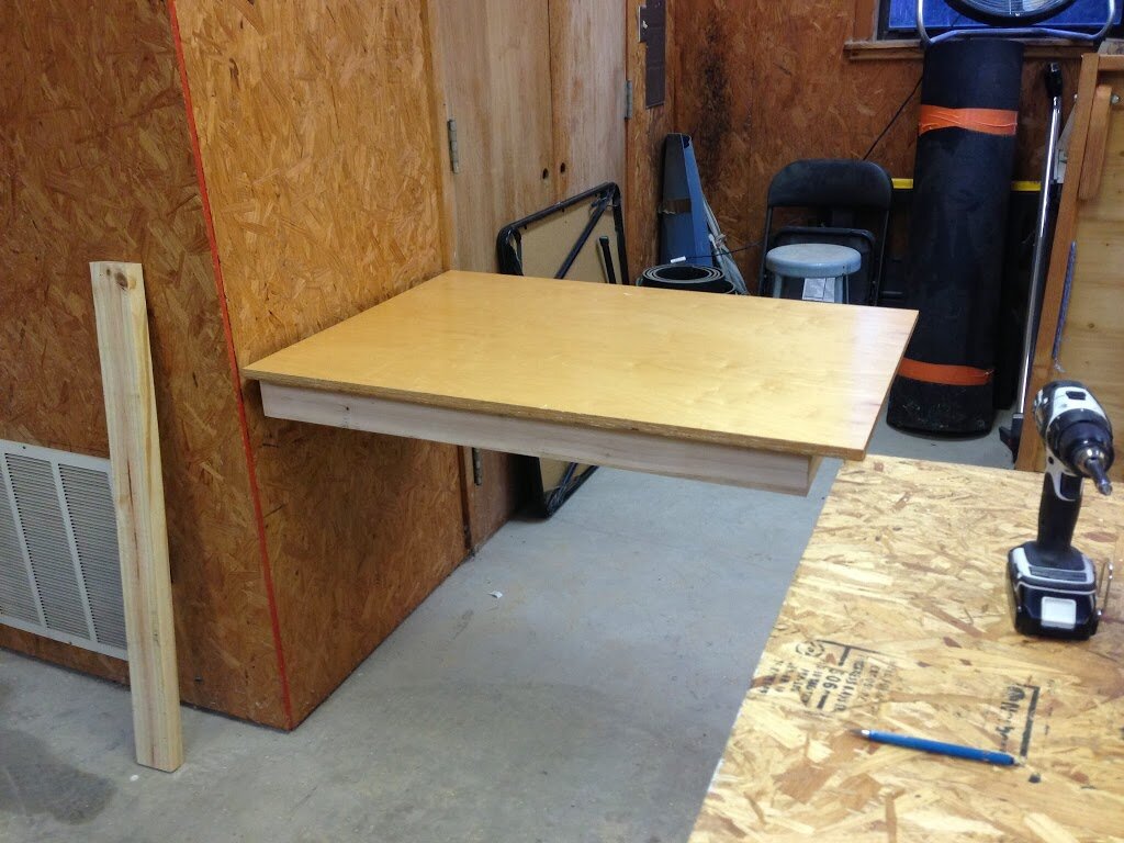 Wall Mounted Folding Workbench | How To Build A Folding Workbench | Workbench Folding Legs